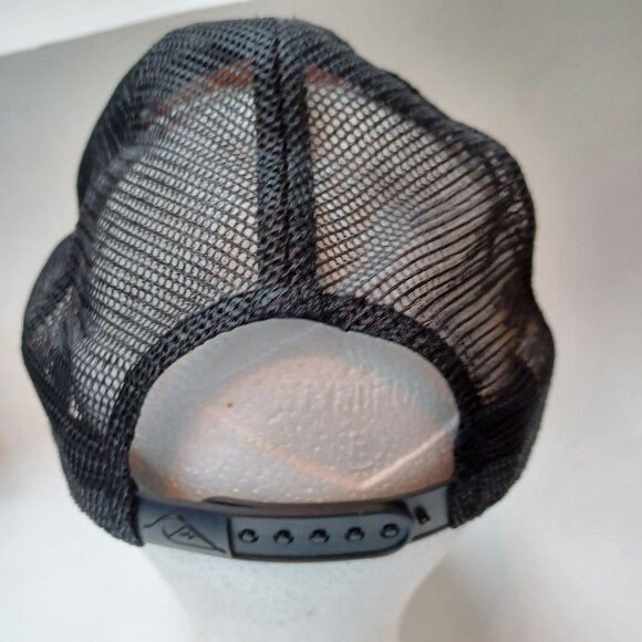 Quicksilver Trucker Hat Cap Snapback Orange Black Sunrise Sunset with Palm Trees - Picture 5 of 9